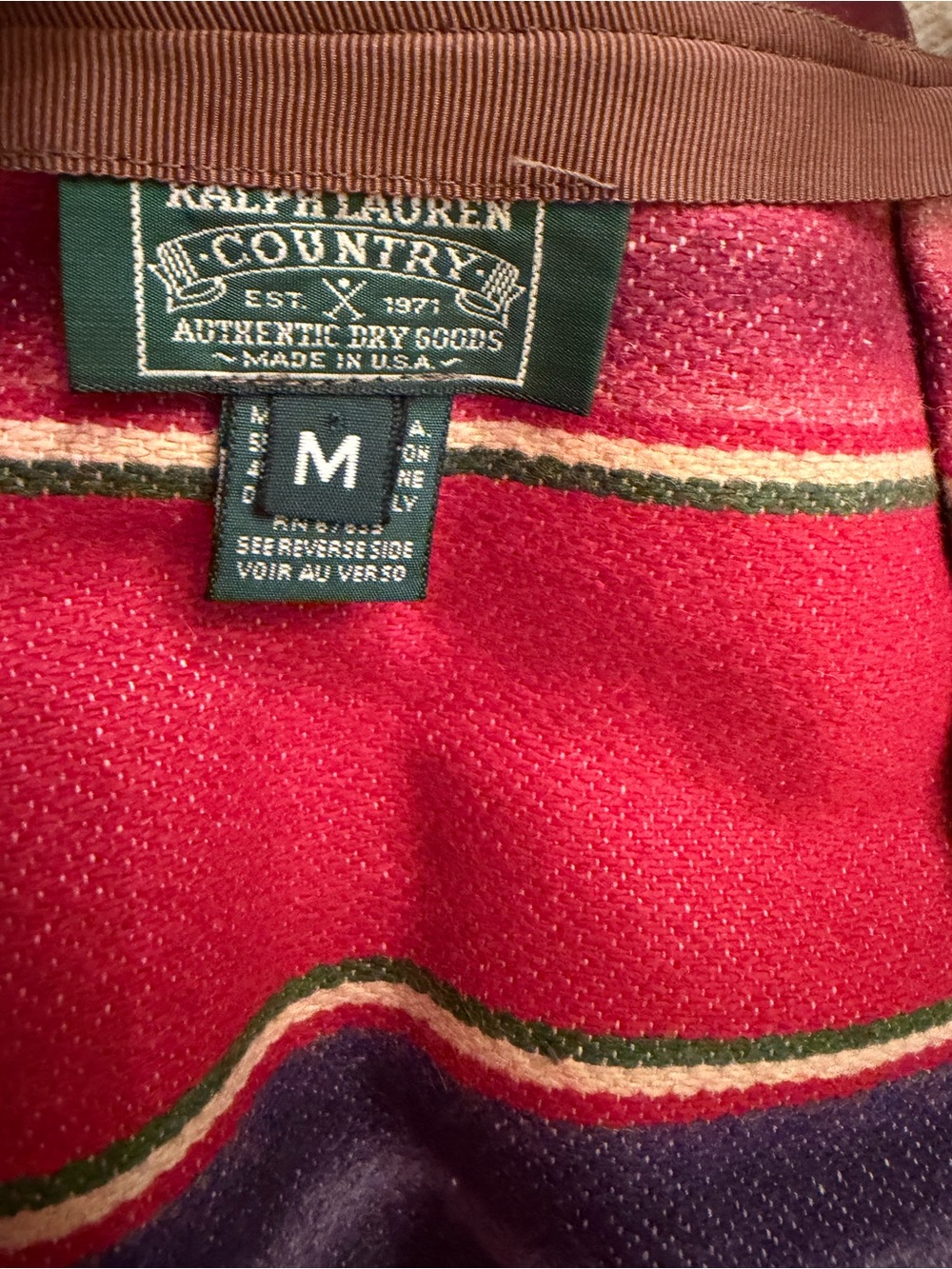 Vintage Ralph Lauren Striped Multi-Color Wool-Blend Wrapped Midi Skirt - - Picture 3 of 3